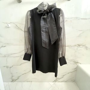 Zara black mini organza dress.